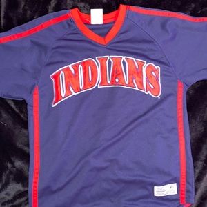 Navy blue and red indians jersey